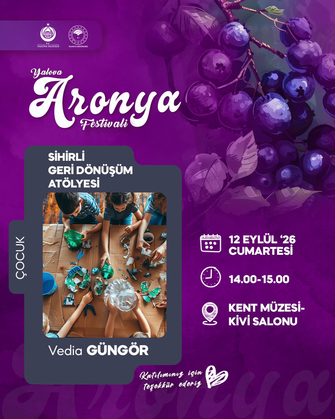 3. Yalova Aronya Festivali’nde Renkli Atölye Etkinlikleri Başlıyor