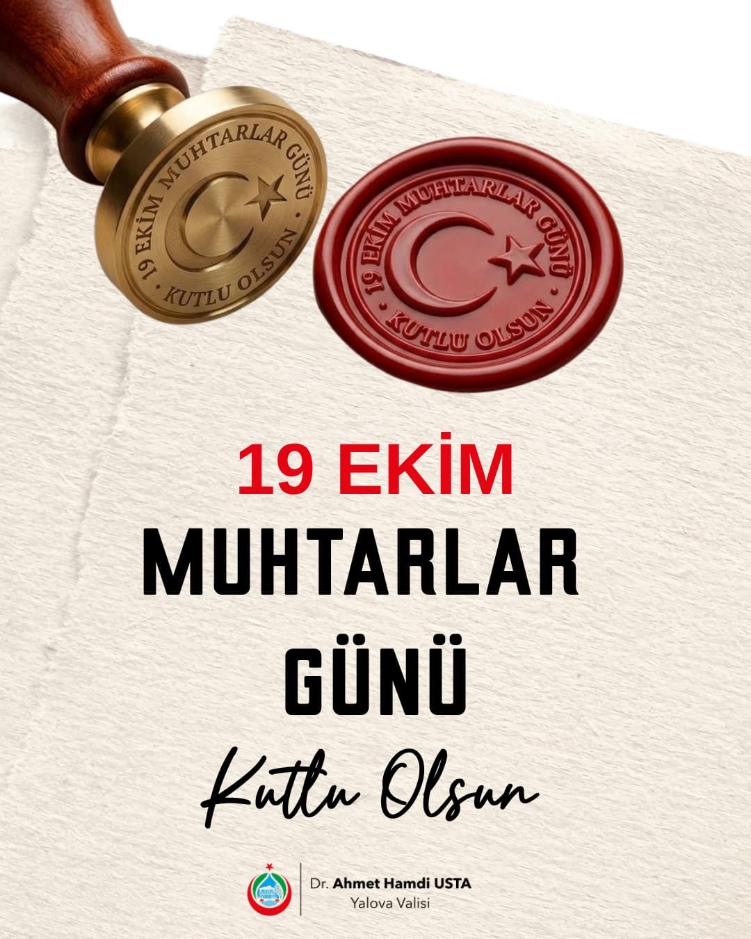 Yalova Valiliği’nden 19 Ekim Muhtarlar Günü Mesajı